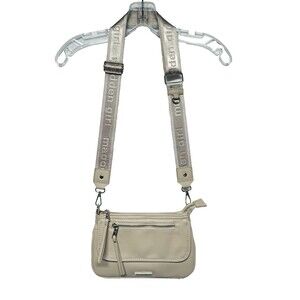 Madden Girl Khaki Tan & Gold Wide Strap Crossbody Multi Pocket Purse Bag